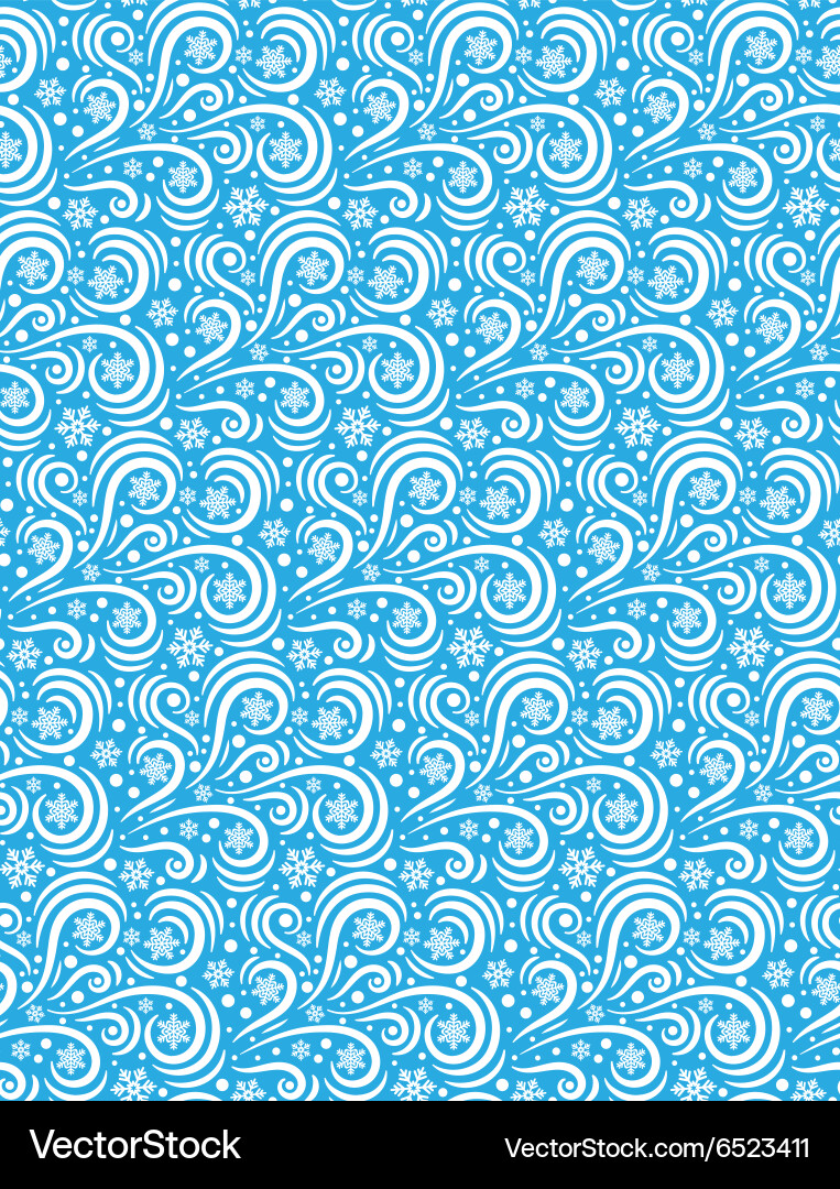 Winter Swirls Snowflake Pattern vector image