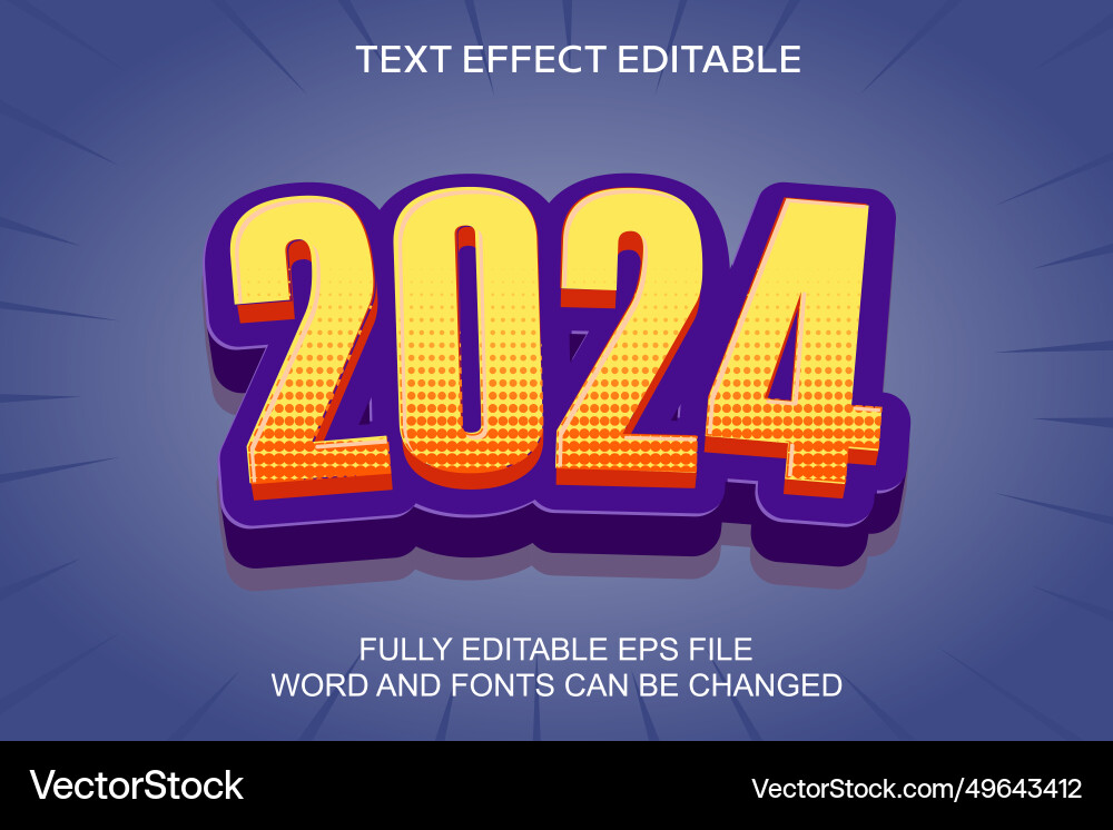 3d text effect 2024 editable 3d text effect 2024 editable vector image