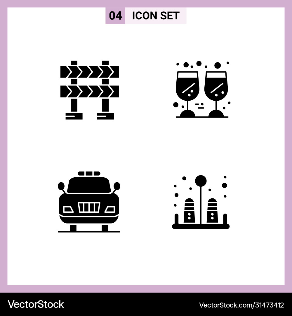 4 universal solid glyphs set for web and mobile Vector Image