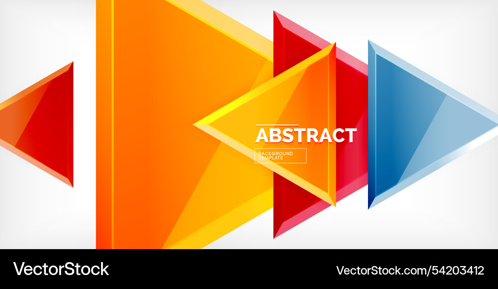 Abstract background - colorful triangles with 3d Vector Image