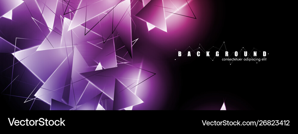 Abstract background with glowing triangles Vector Image