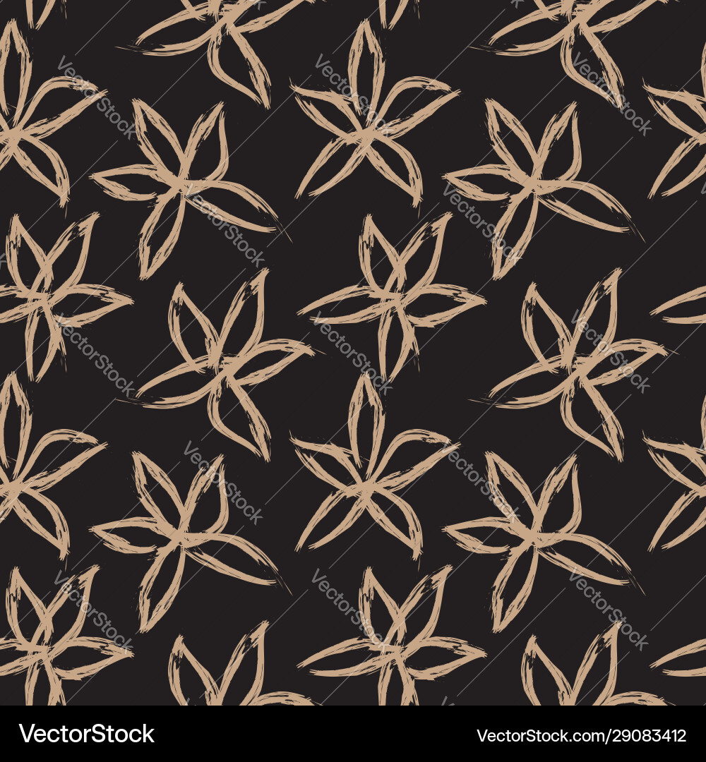 Abstract brush strokes floral seamless pattern Abstract brush strokes floral seamless pattern vector image