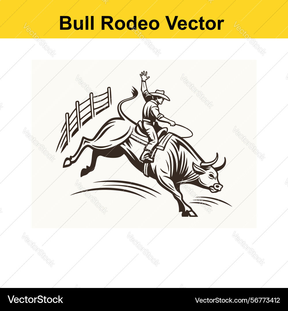 Ai-generated western bull rodeo the ultimate test Vector Image