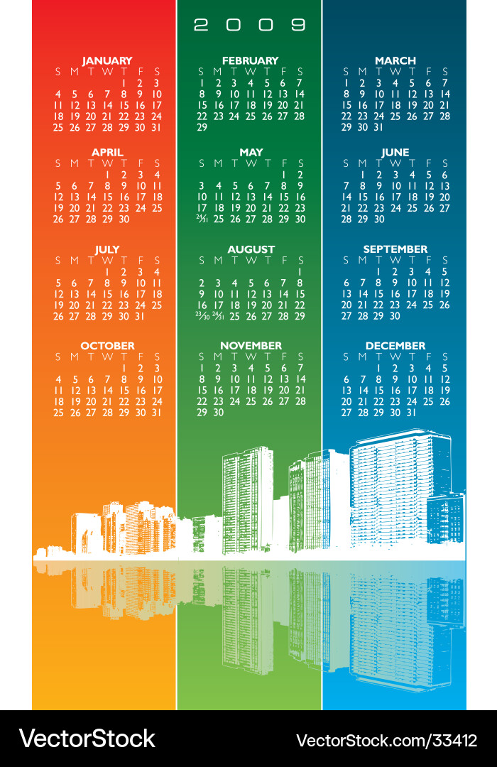 Colorful Calendar Vector Image