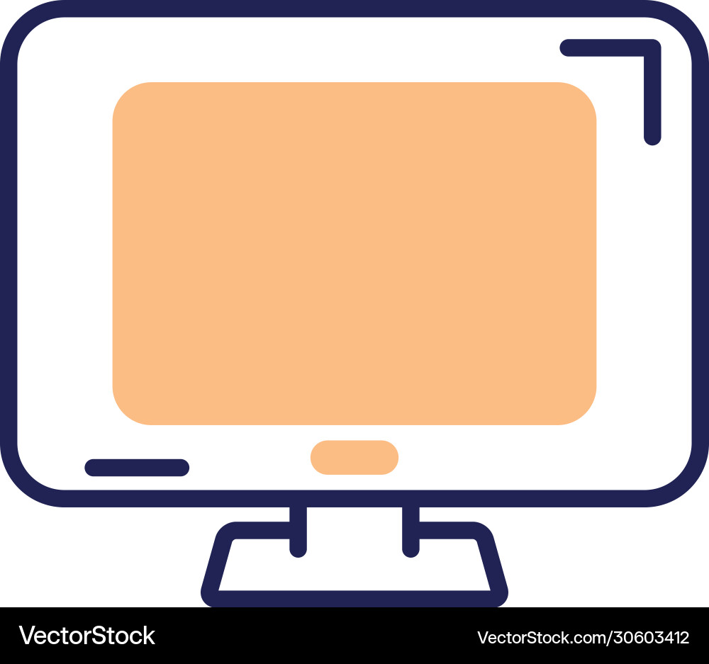 Computer monitor icon line color style Computer monitor icon line color style vector image