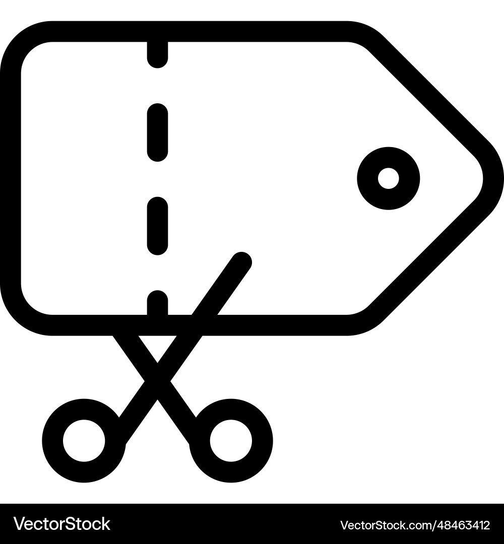 Cutting price tag linked with product Vector Image