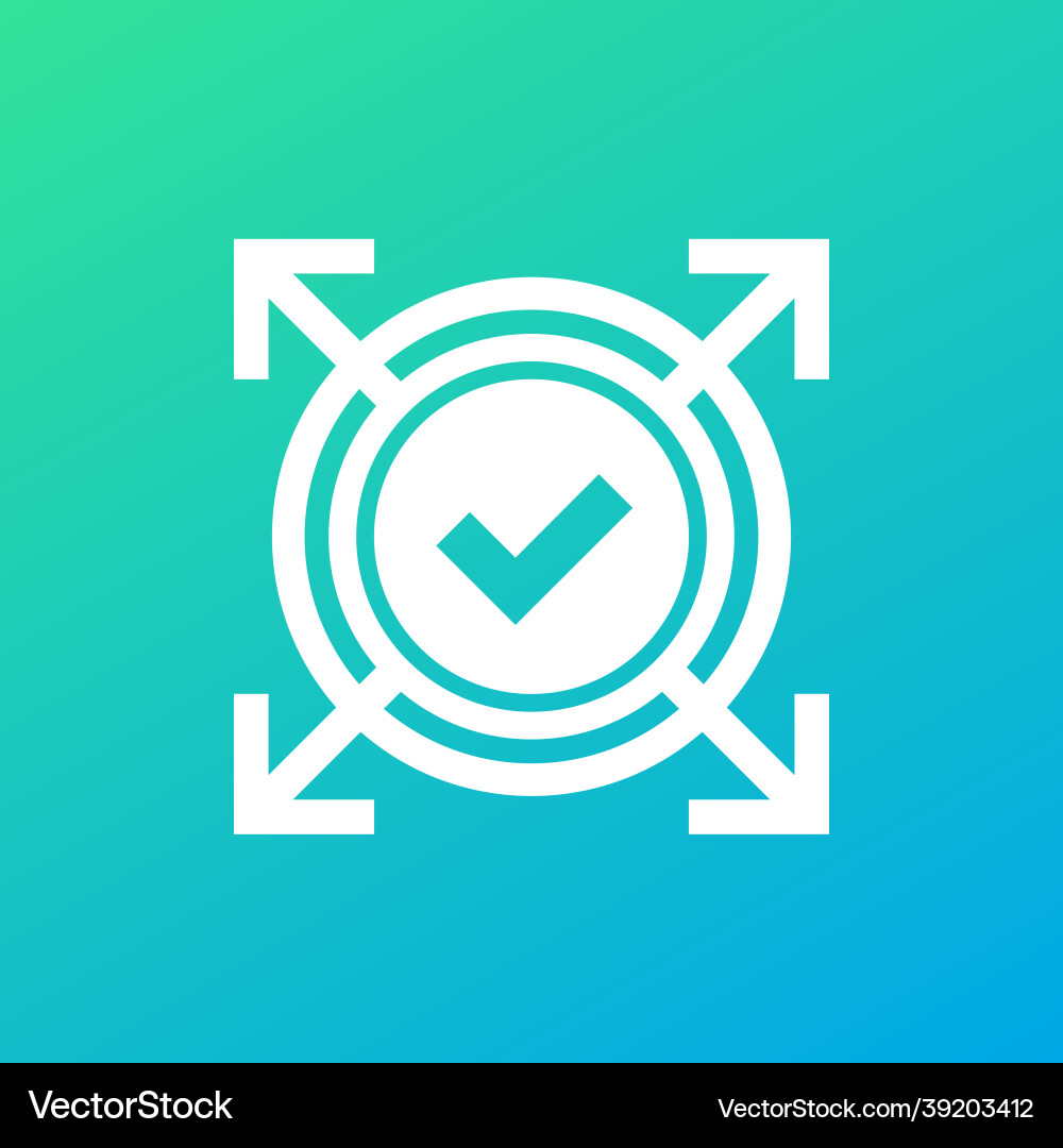 Expand icon with check mark vector image