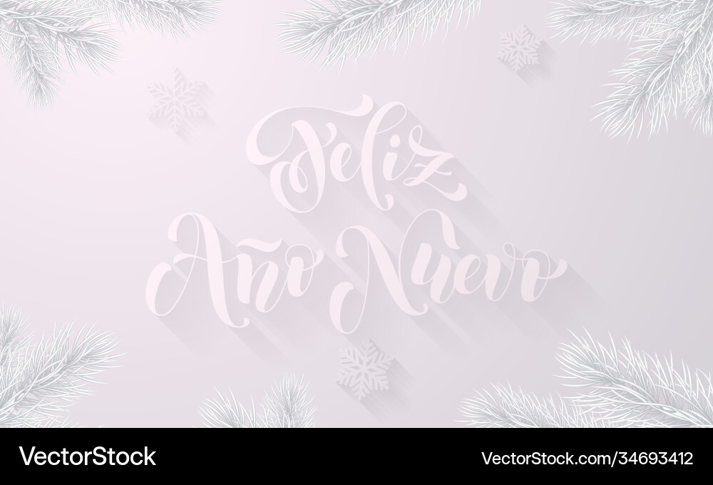 Feliz ano nuevo spanish happy new year frozen ice Feliz ano nuevo spanish happy new year frozen ice vector image