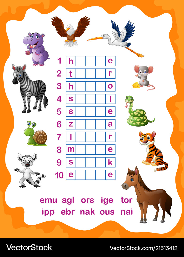 Find the correct part of words Find the correct part of words vector image