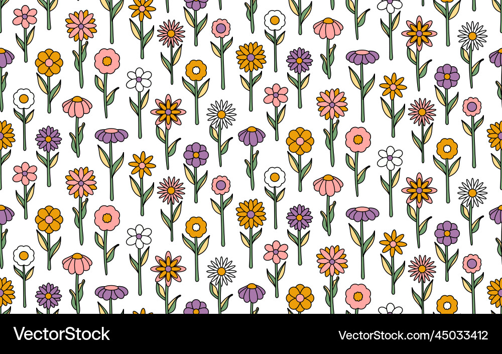 Groovy background seamless bright repeat pattern Groovy background seamless bright repeat pattern vector image