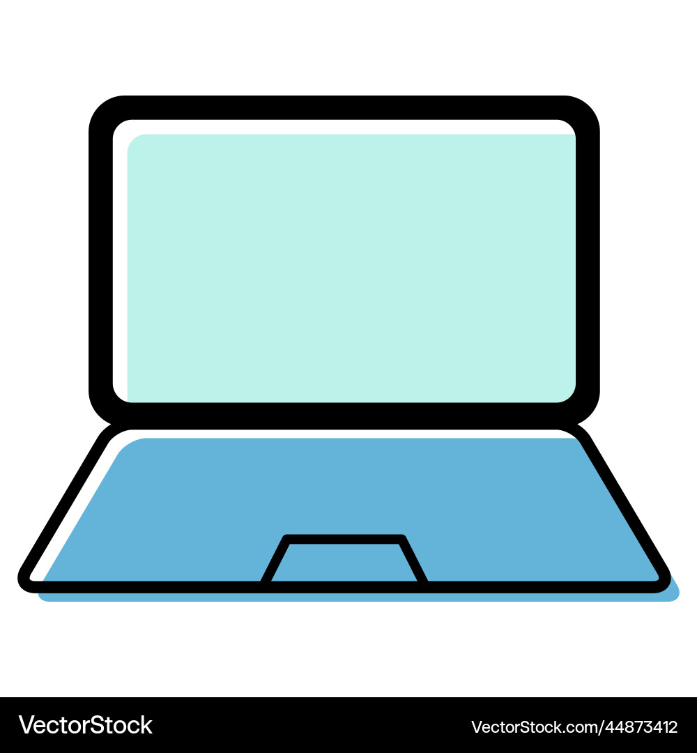 Laptop flat web icon notebook computer technology Laptop flat web icon notebook computer technology vector image