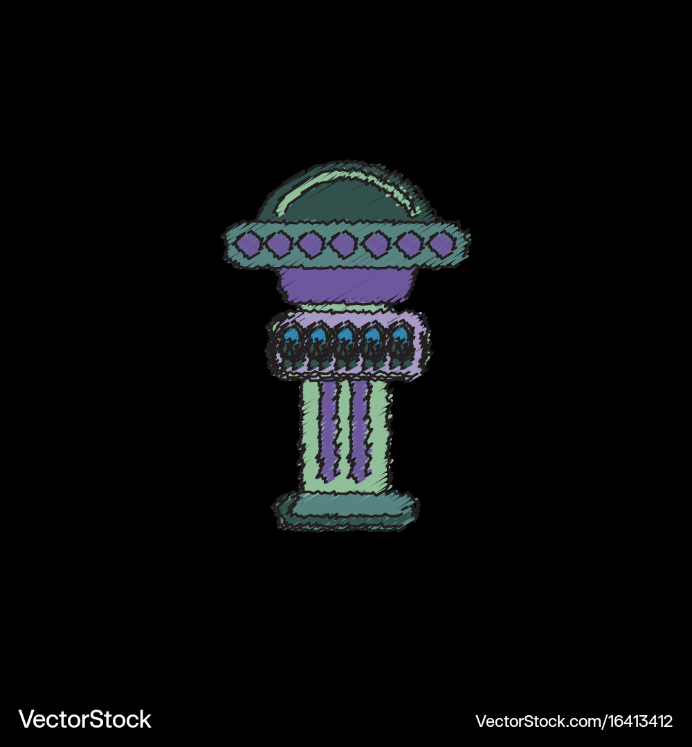 Merry-go-round icon in hatching style Vector Image