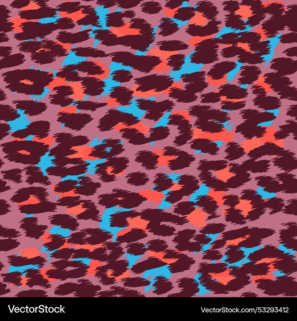 Neon Leopard Print Seamless Pattern vector image