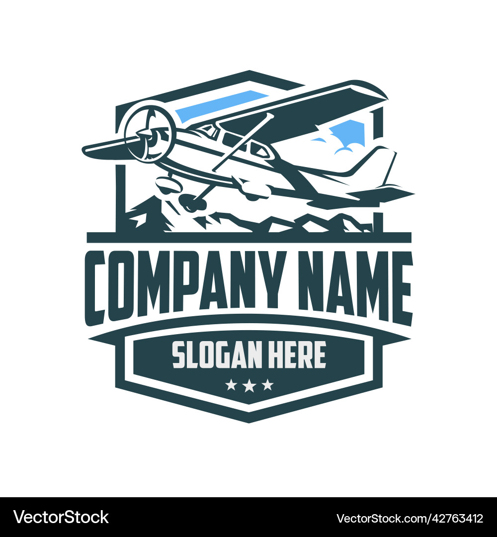 Premium Privat Flugzeug Vermietung Firma Emblem Logo Premium Privat Flugzeug Vermietung Firma Emblem Logo vektorbild