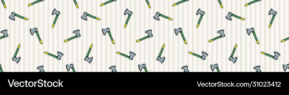 Scattered Axe Border - Rustic Pattern Vector Image