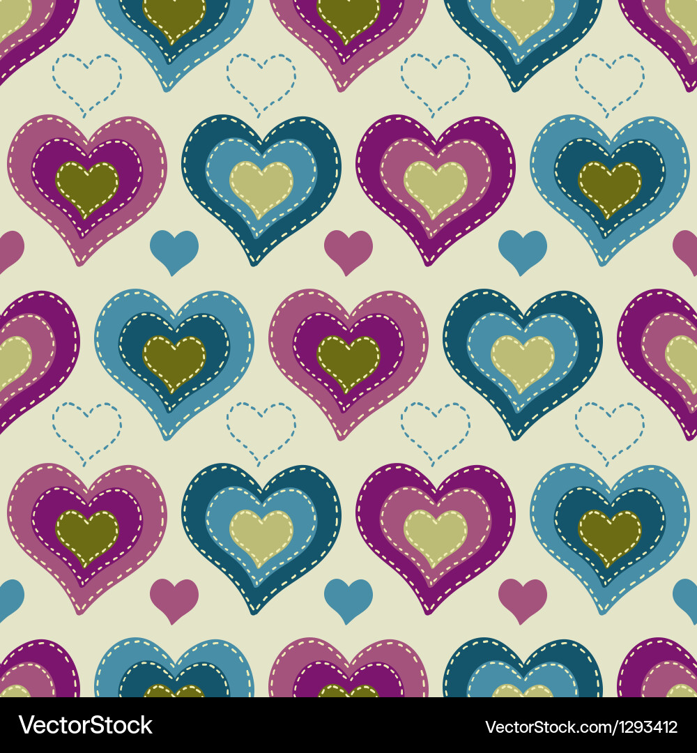 Seamless pattern with hearts Vector Image