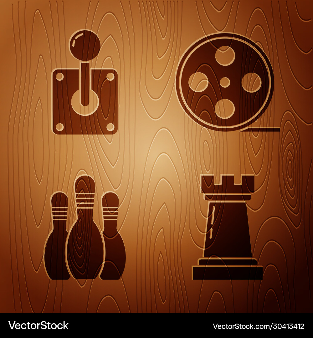 Set chess symbol joystick for arcade machine Vector Image