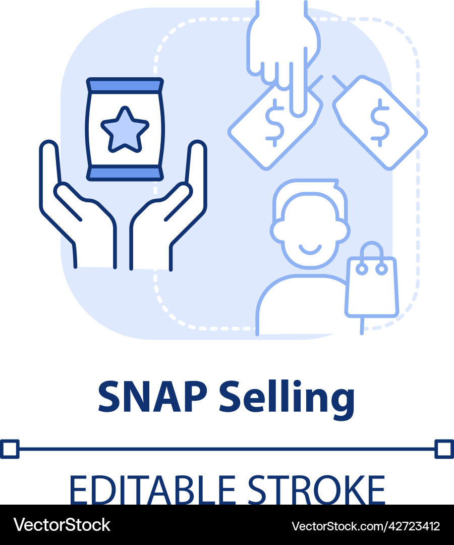 Snap selling light blue concept icon Snap selling light blue concept icon vector image
