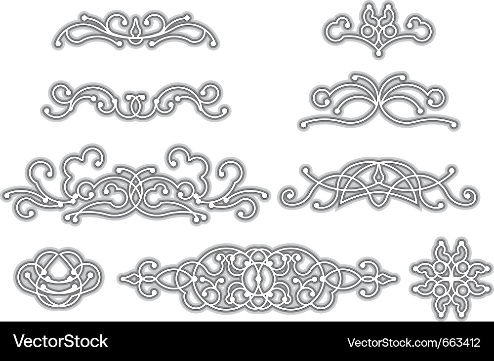 Symmetric vignettes vector image