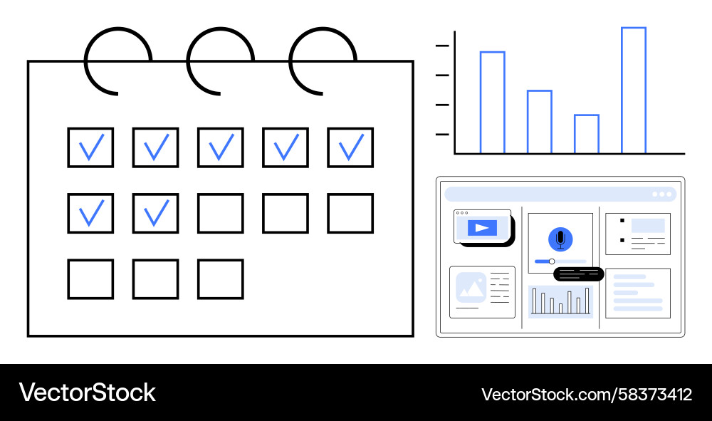 Task Management Dashboard Vector Image