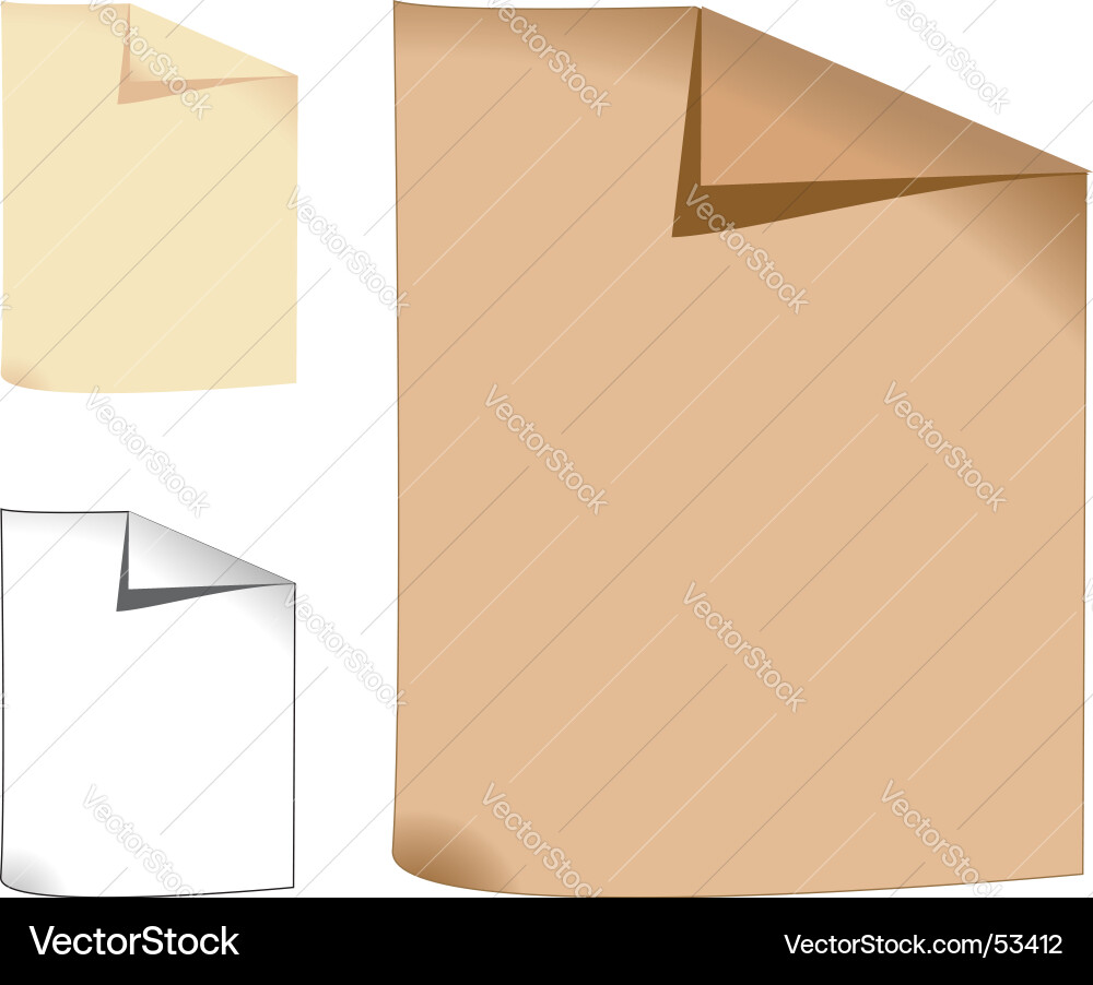 Three sheets of paper vector image