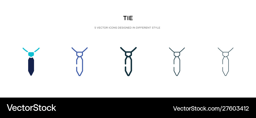 Tie icon in different style two colored Vector Image