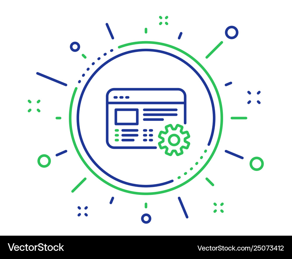 Web settings line icon engineering cogwheel tool Vector Image