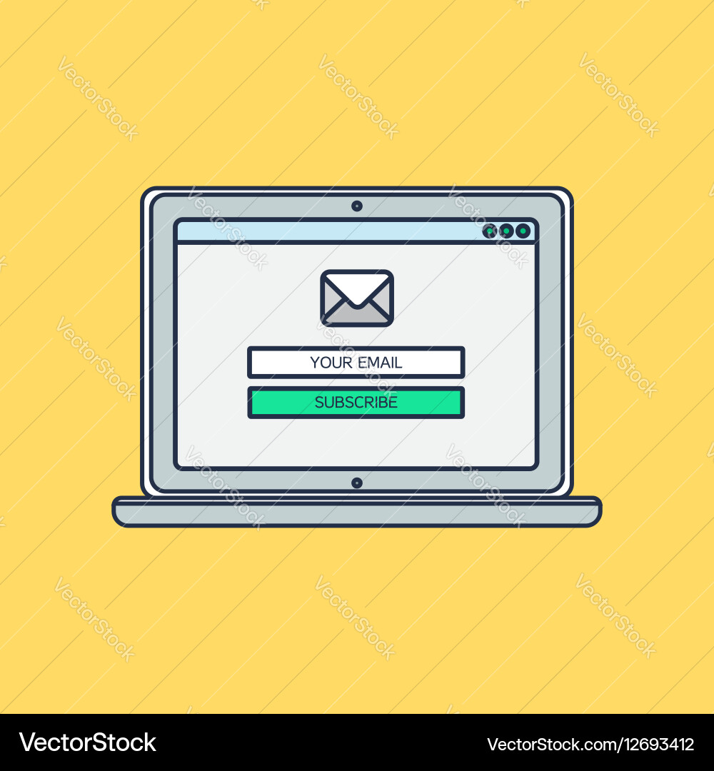Web template of computer email form vector image