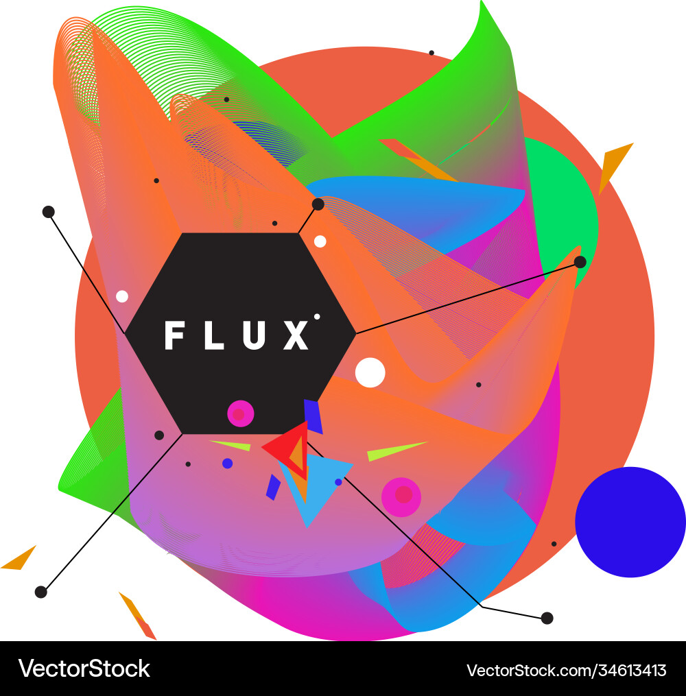 3d colorful wave background dynamic flux effect 3d colorful wave background dynamic flux effect vector image