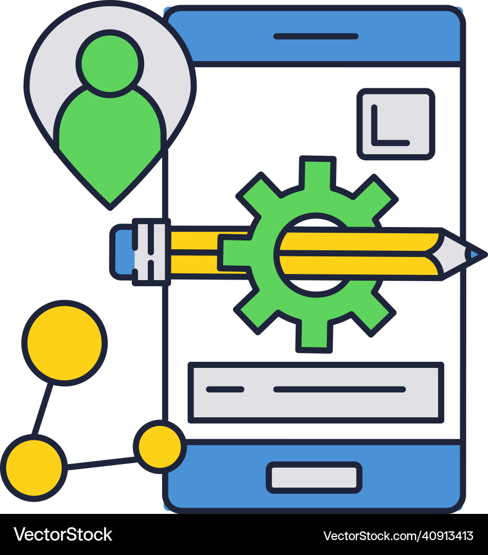 Algorithm process icon mobile app develop vector image