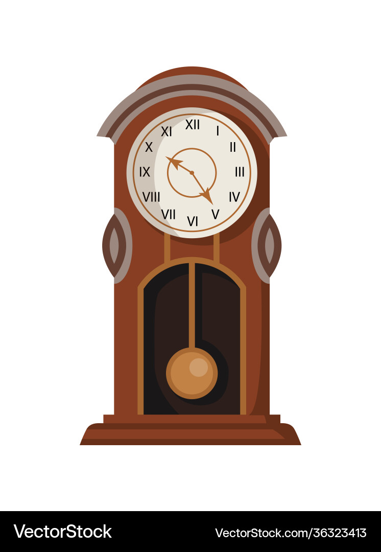 Antique clock traditional floor or table standing Antique clock traditional floor or table standing vector image