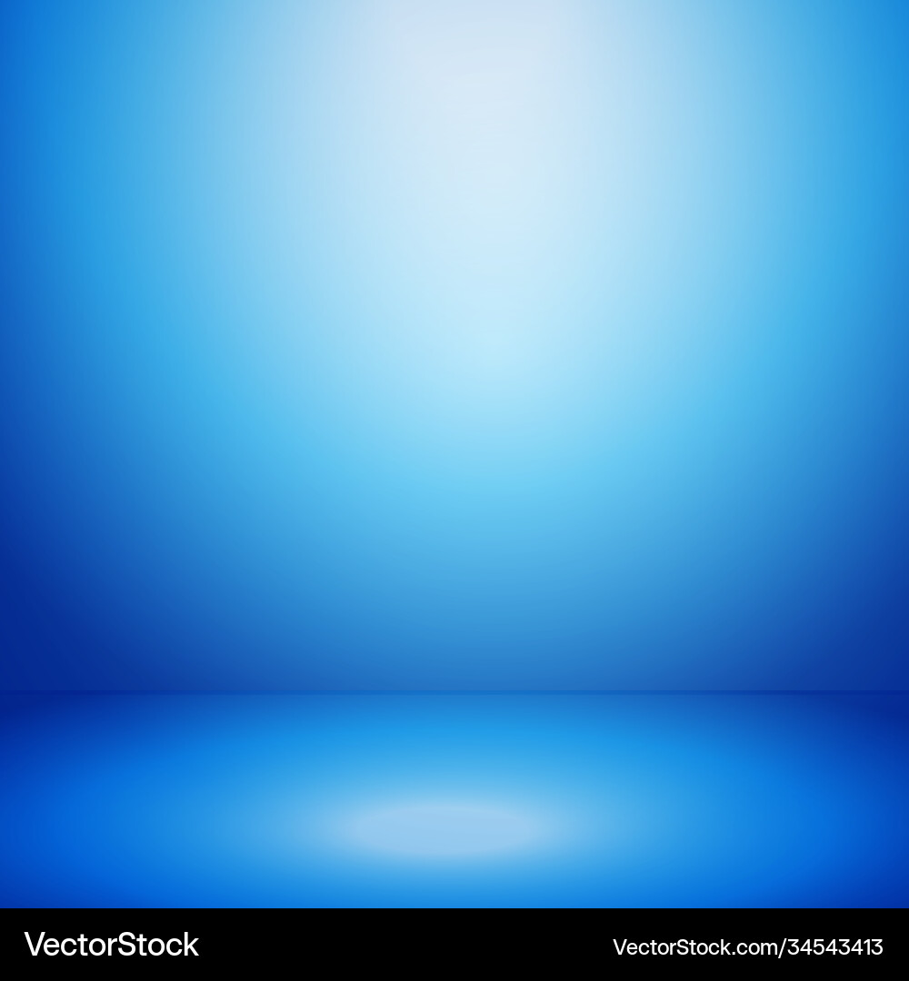 Blue panoramic studio background with white glow Blue panoramic studio background with white glow Vector Image