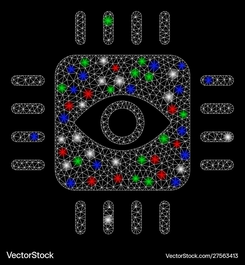 Bright mesh network bionic eye processor Bright mesh network bionic eye processor vector image