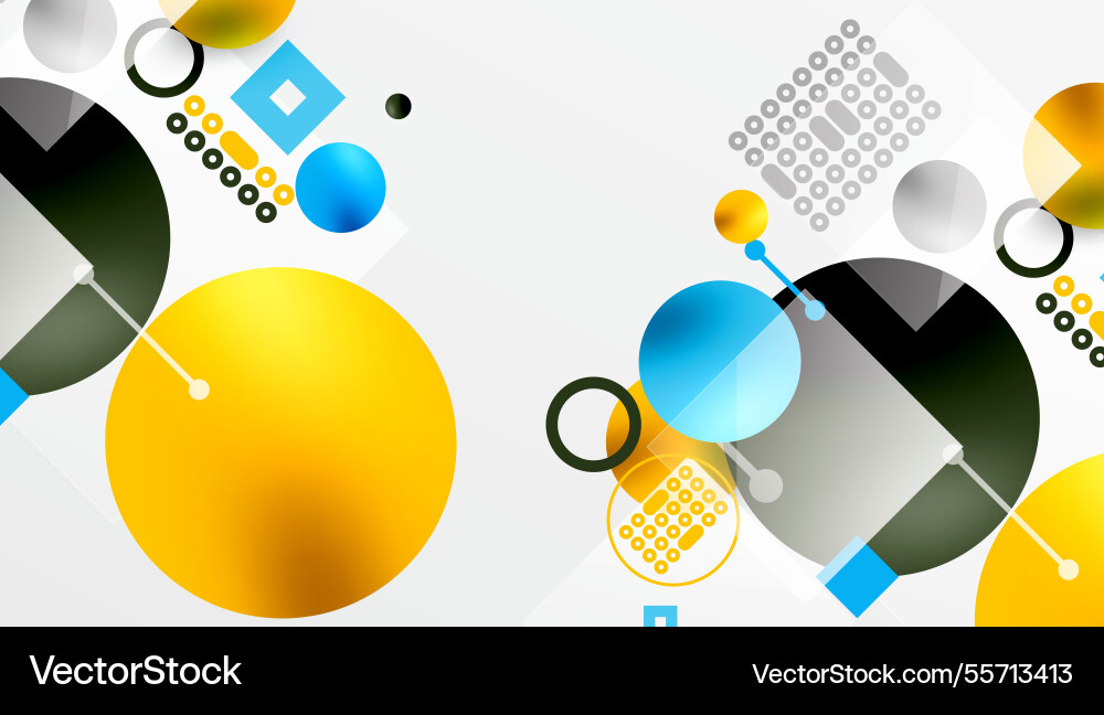 Circles and elements geometric abstract background Vector Image