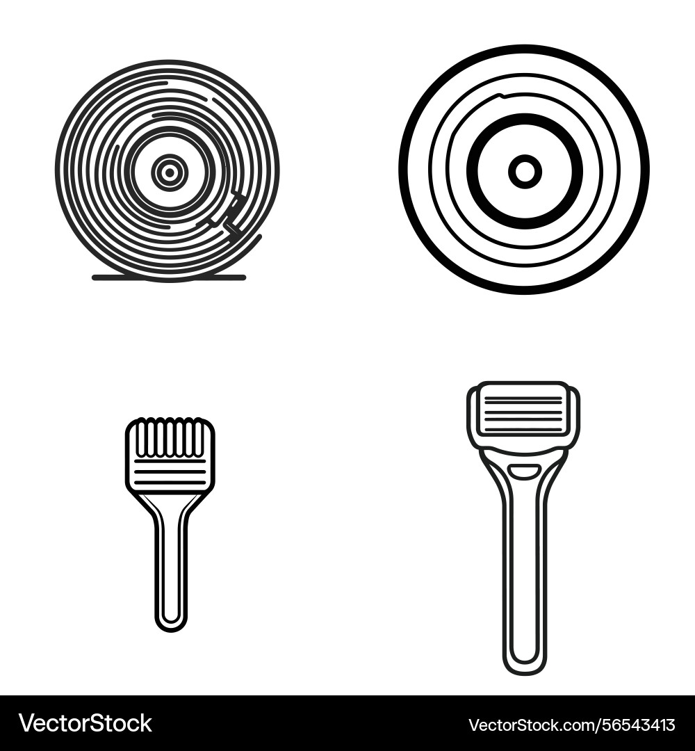 Circular line patterns and razor drawing Vector Image
