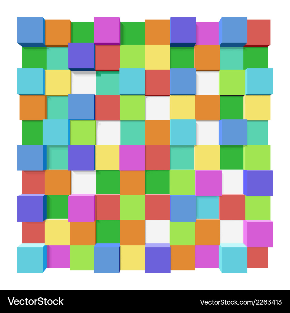 Cubes at different levels as an abstract vector image