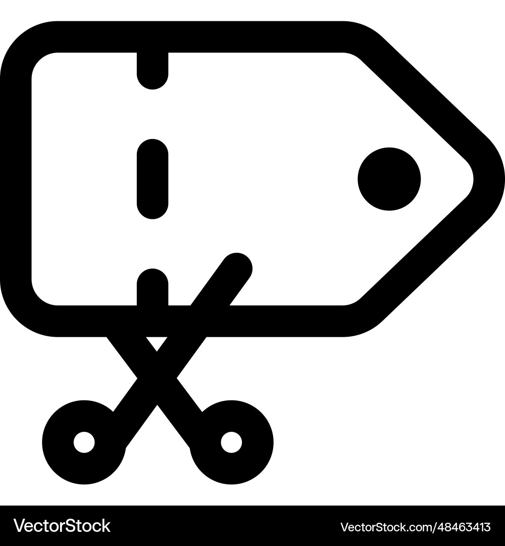 Cutting price tag linked with product Vector Image