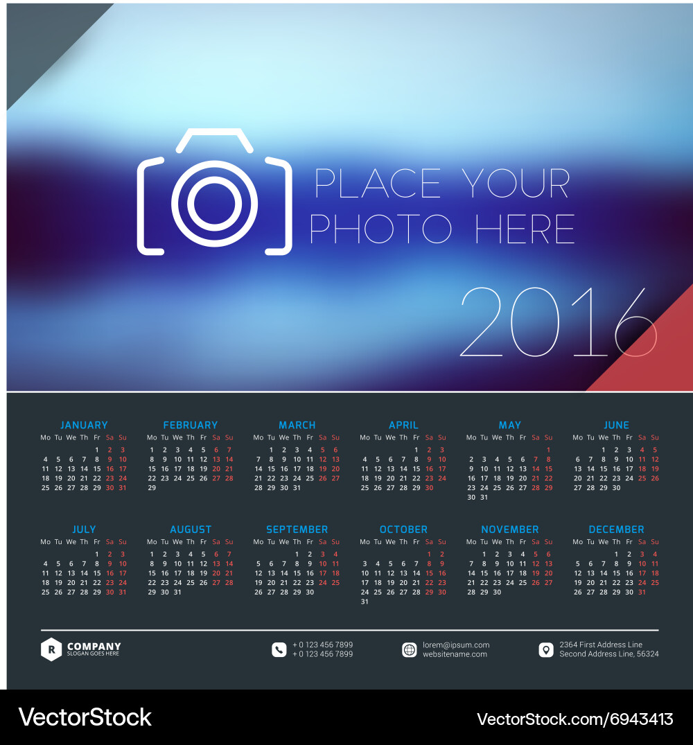 Design print template with place for photo vector image