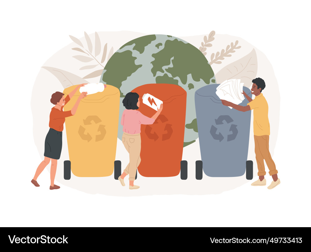 Garbage collection and sorting isolated concept Garbage collection and sorting isolated concept Vector Image