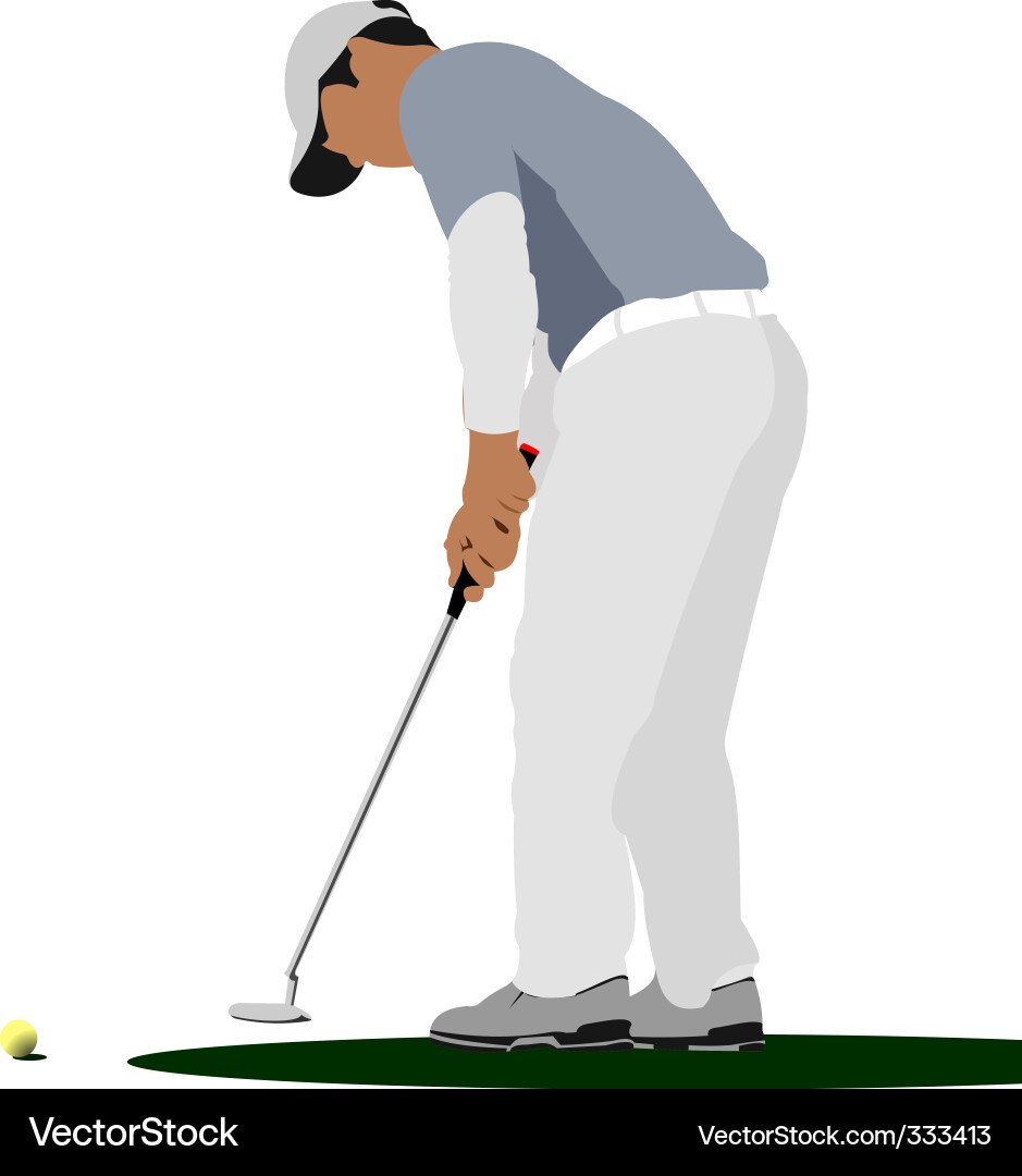 Golfer in Action Vector Image