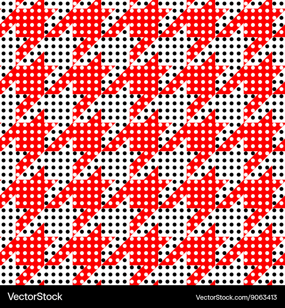 Houndstooth pattern on abstract geometric Vector Image