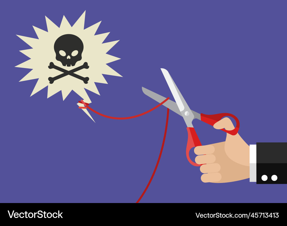 Human cutting toxic speech string with scissors Human cutting toxic speech string with scissors vector image