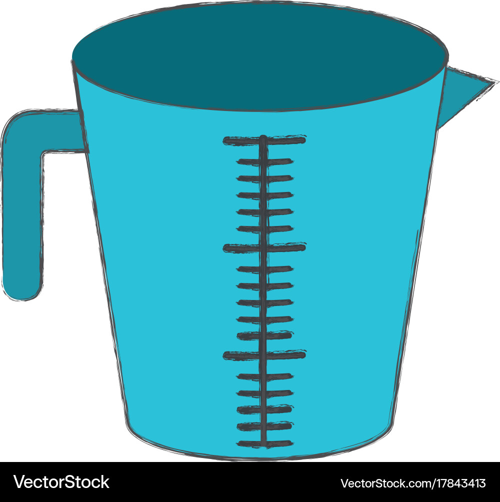 Jar with handle and measure scale colorful blurred vector image