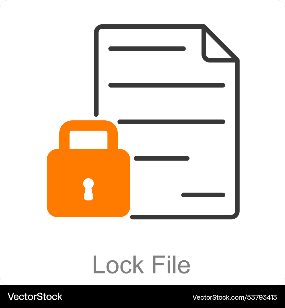Lock file vector image