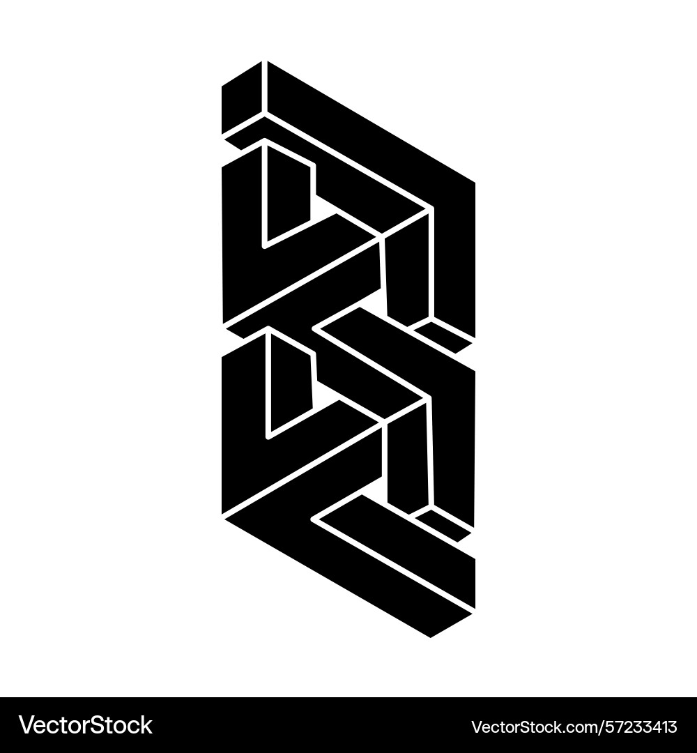 Optical illusion shape impossible object Vector Image