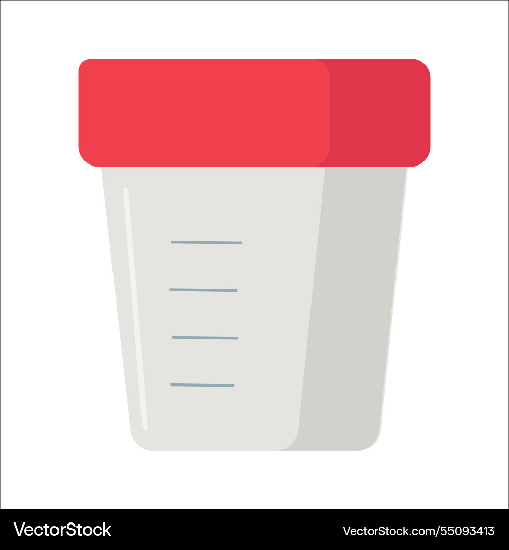 Plastic container with red lid and measurement Vector Image