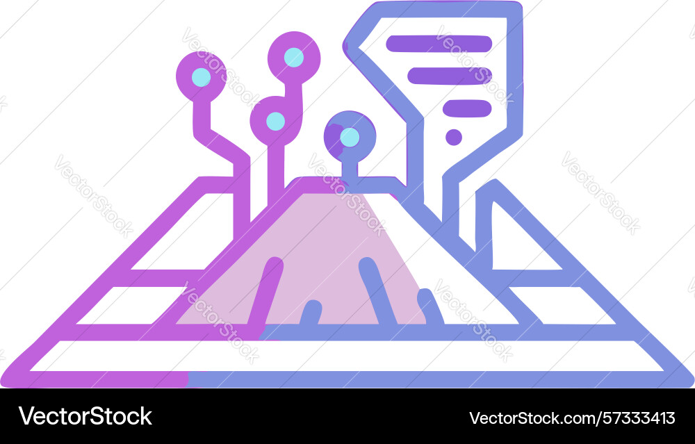 Quantum computing landscape future tech data vector image