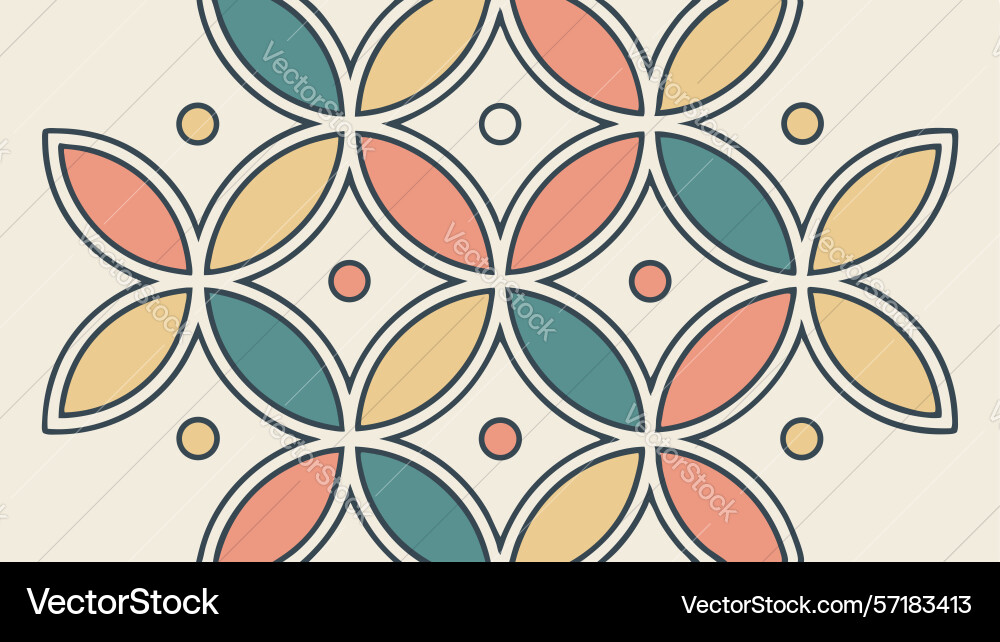 Repeating geometric petal pattern design vector image