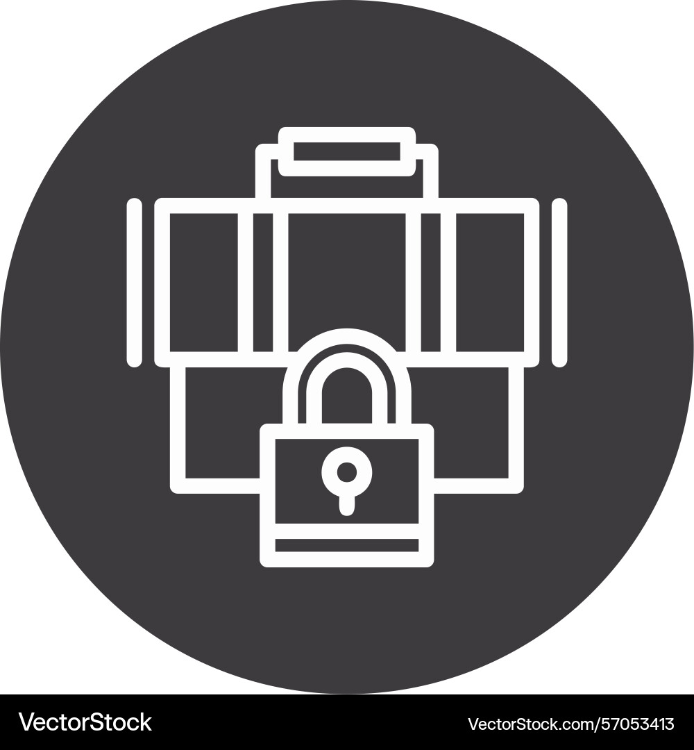 Security line circle style icon design Vector Image