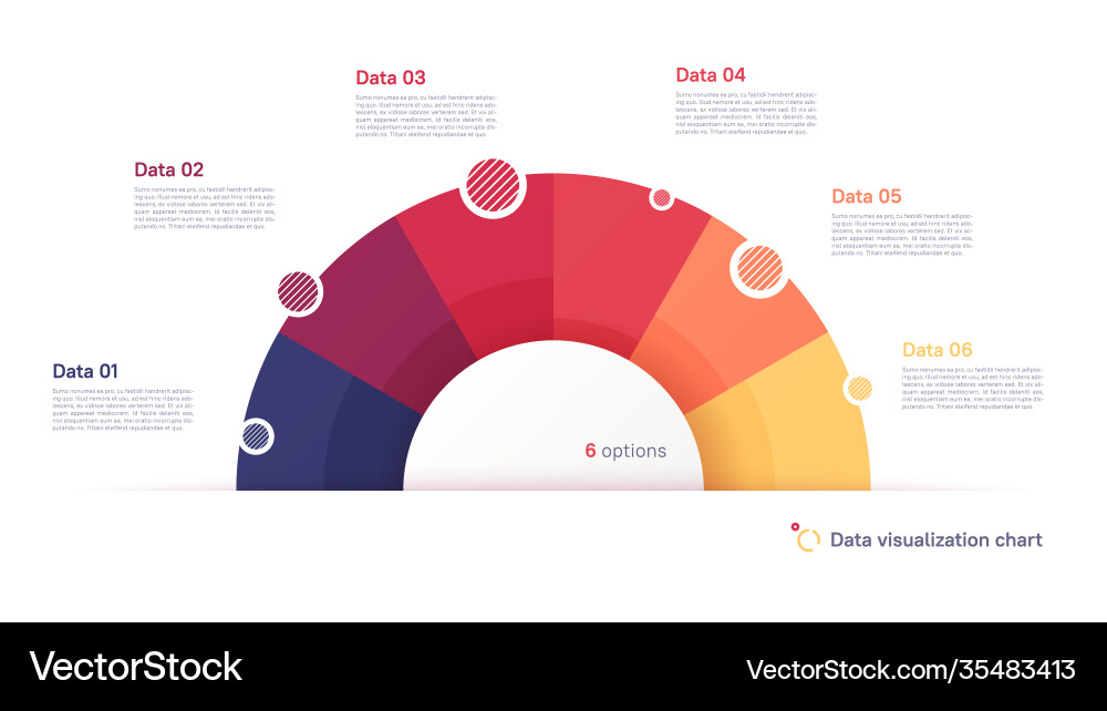 Semicircle Pie Chart Template vector image